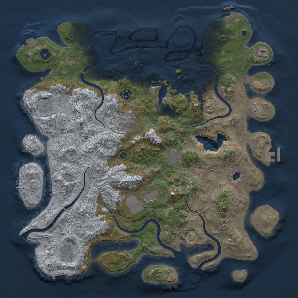 Rust Map: Procedural Map, Size: 4250, Seed: 4214688, 14 Monuments