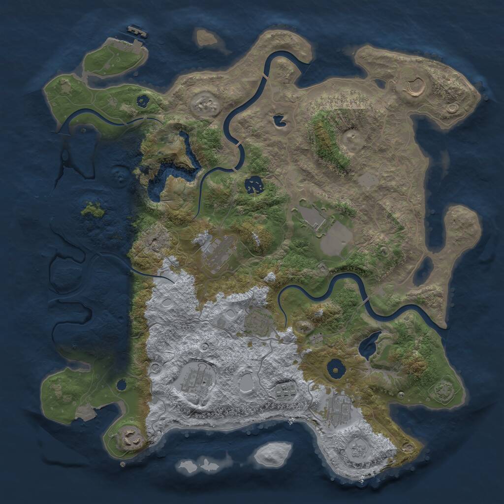 Rust Map: Procedural Map, Size: 4000, Seed: 399908857, 15 Monuments