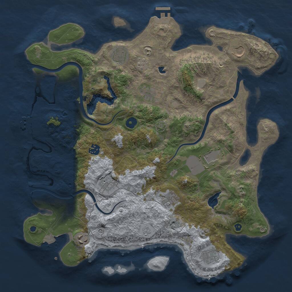 Rust Map: Procedural Map, Size: 4000, Seed: 399908857, 16 Monuments