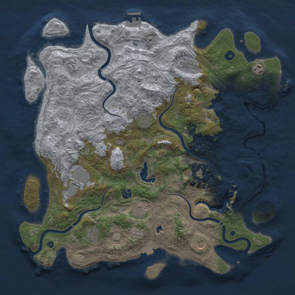 Rust Map: Procedural Map, Size: 4500, Seed: 559318092, 17 Monuments
