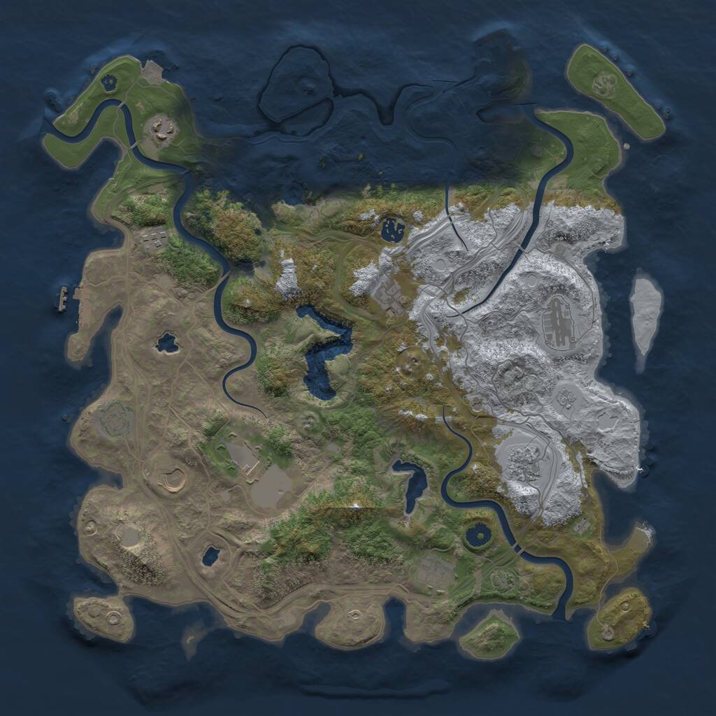 Rust Map: Procedural Map, Size: 4500, Seed: 511687395, 16 Monuments