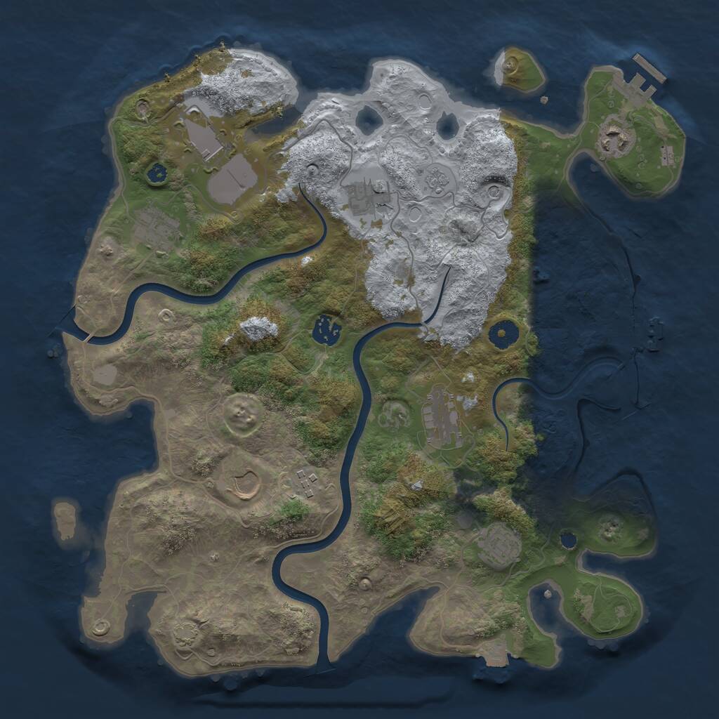 Rust Map: Procedural Map, Size: 3750, Seed: 111110182, 15 Monuments