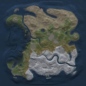 Thumbnail Rust Map: Procedural Map, Size: 3500, Seed: 93670987, 14 Monuments