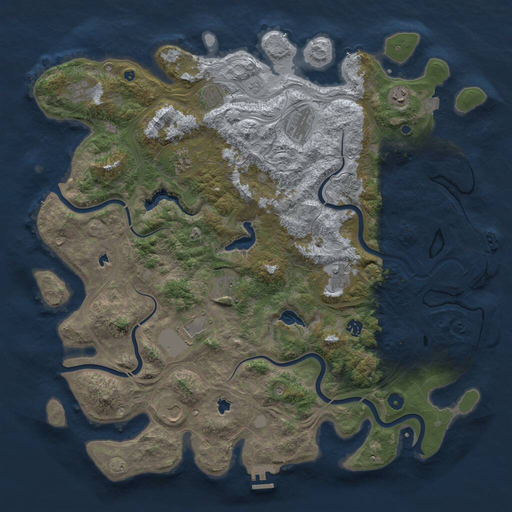 Rust Map: Procedural Map, Size: 4750, Seed: 2038902912, 17 Monuments