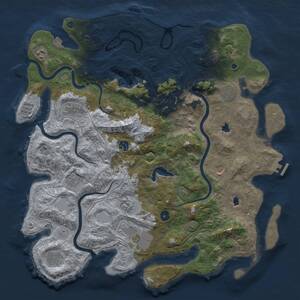 Thumbnail Rust Map: Procedural Map, Size: 4500, Seed: 158151, 17 Monuments