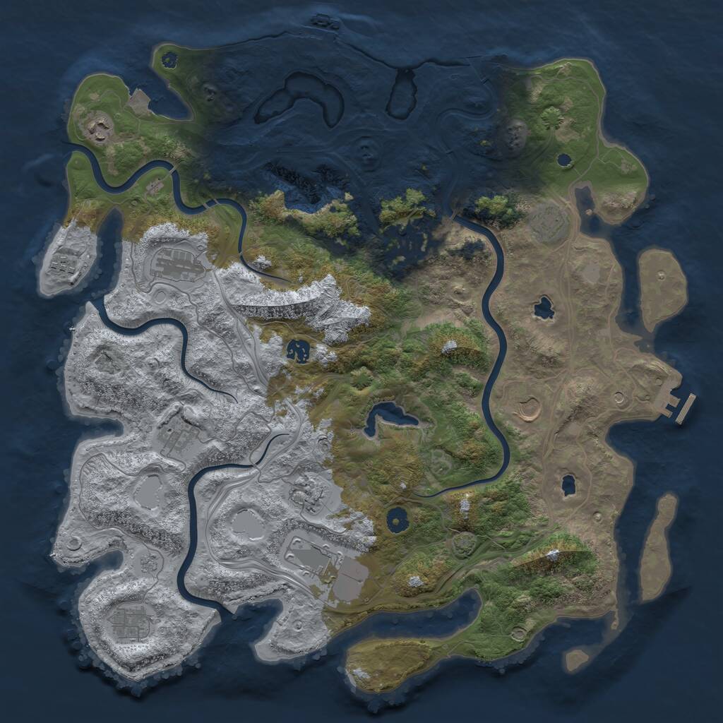 Rust Map: Procedural Map, Size: 4500, Seed: 158151, 17 Monuments