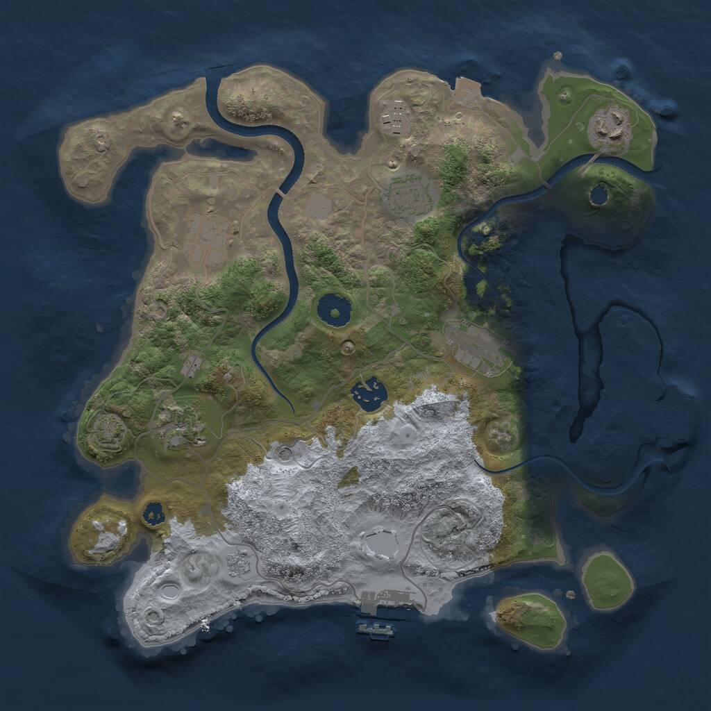 Rust Map: Procedural Map, Size: 3200, Seed: 224266171, 13 Monuments