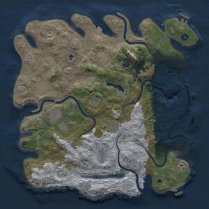 Thumbnail Rust Map: Procedural Map, Size: 4200, Seed: 15646, 17 Monuments