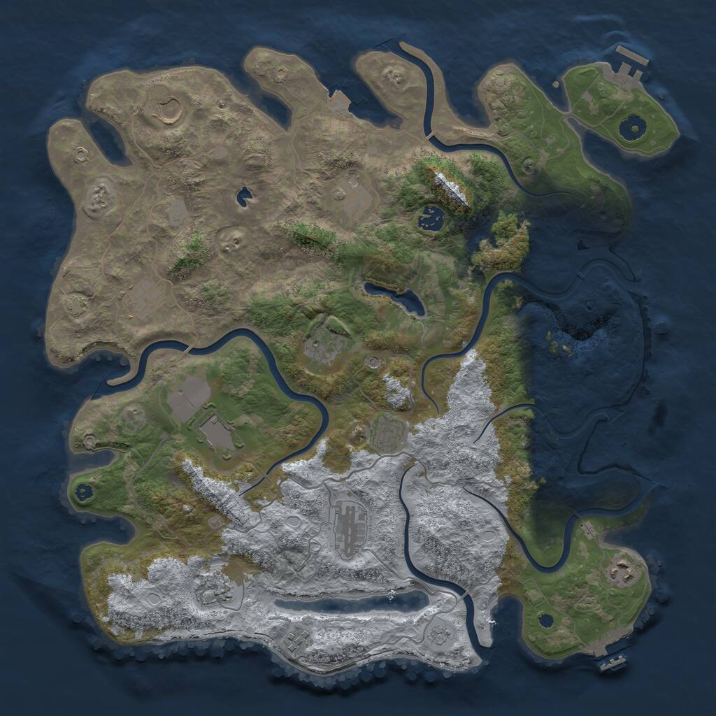 Rust Map: Procedural Map, Size: 4200, Seed: 15646, 17 Monuments