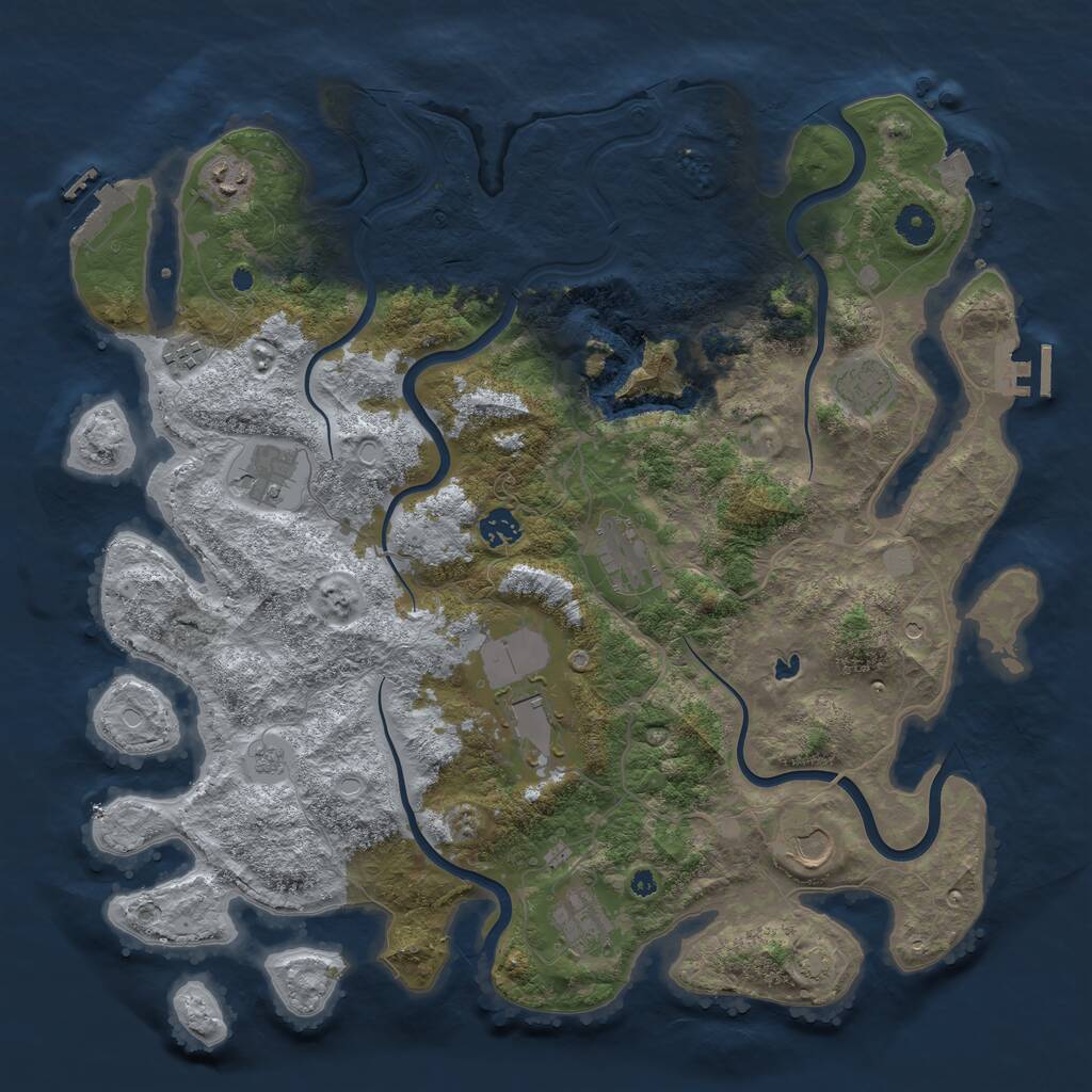 Rust Map: Procedural Map, Size: 4200, Seed: 264746448, 15 Monuments