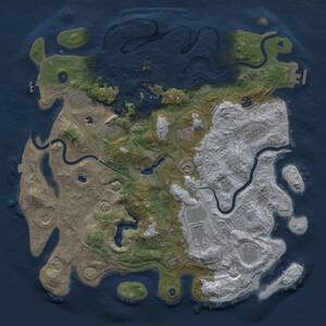 Thumbnail Rust Map: Procedural Map, Size: 4500, Seed: 2124853498, 17 Monuments