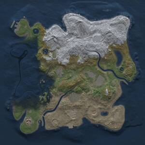 Thumbnail Rust Map: Procedural Map, Size: 3700, Seed: 1748095557, 15 Monuments