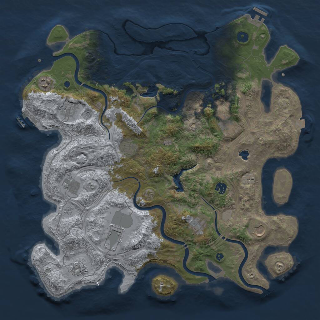 Rust Map: Procedural Map, Size: 4250, Seed: 2117194493, 17 Monuments