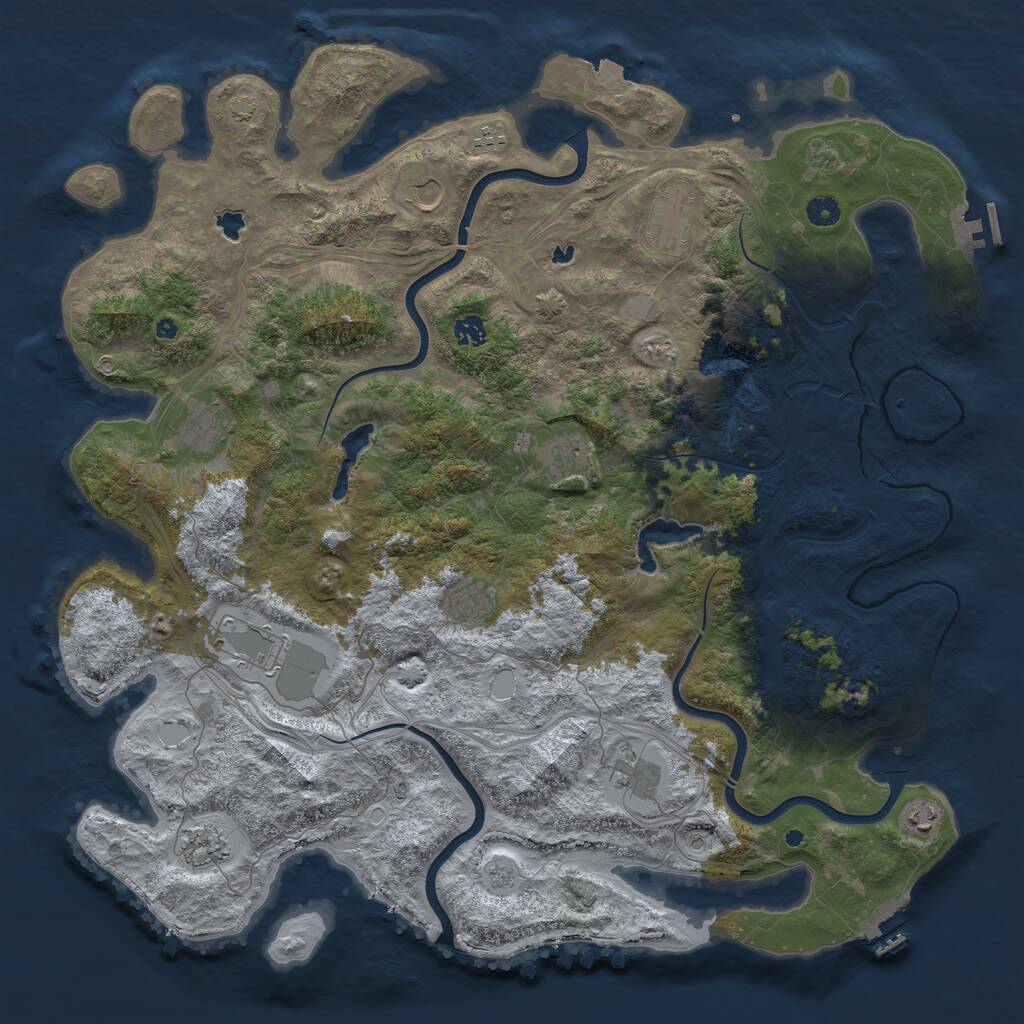 Rust Map: Procedural Map, Size: 4800, Seed: 498053119, 17 Monuments