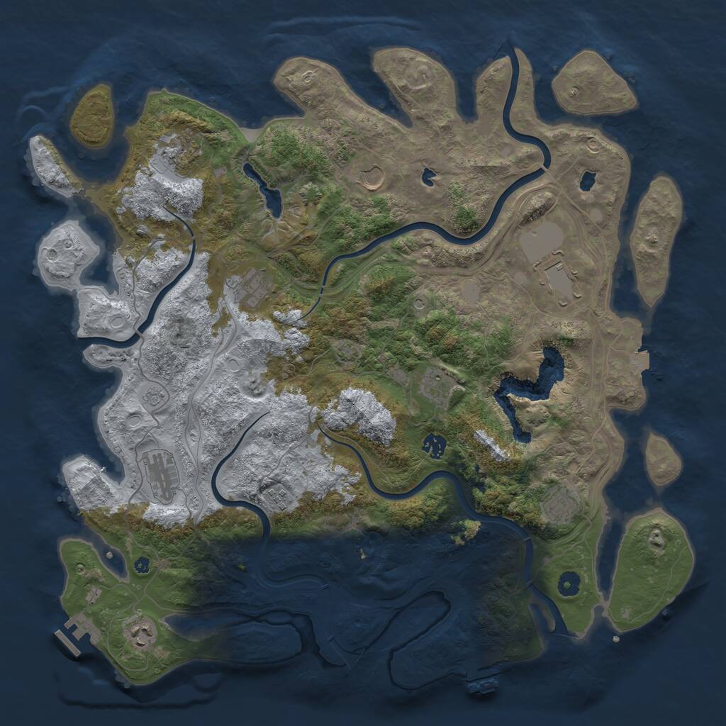 Rust Map: Procedural Map, Size: 4500, Seed: 247000, 16 Monuments