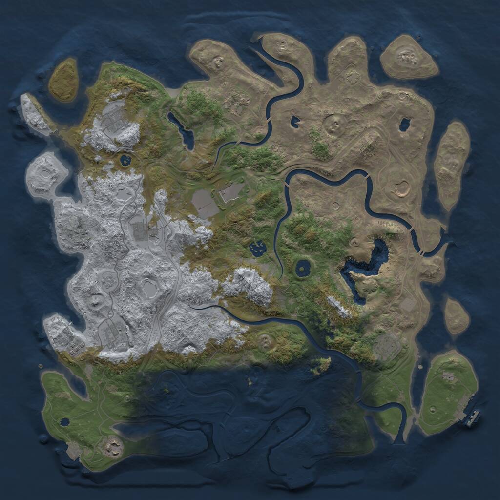 Rust Map: Procedural Map, Size: 4500, Seed: 247000, 16 Monuments