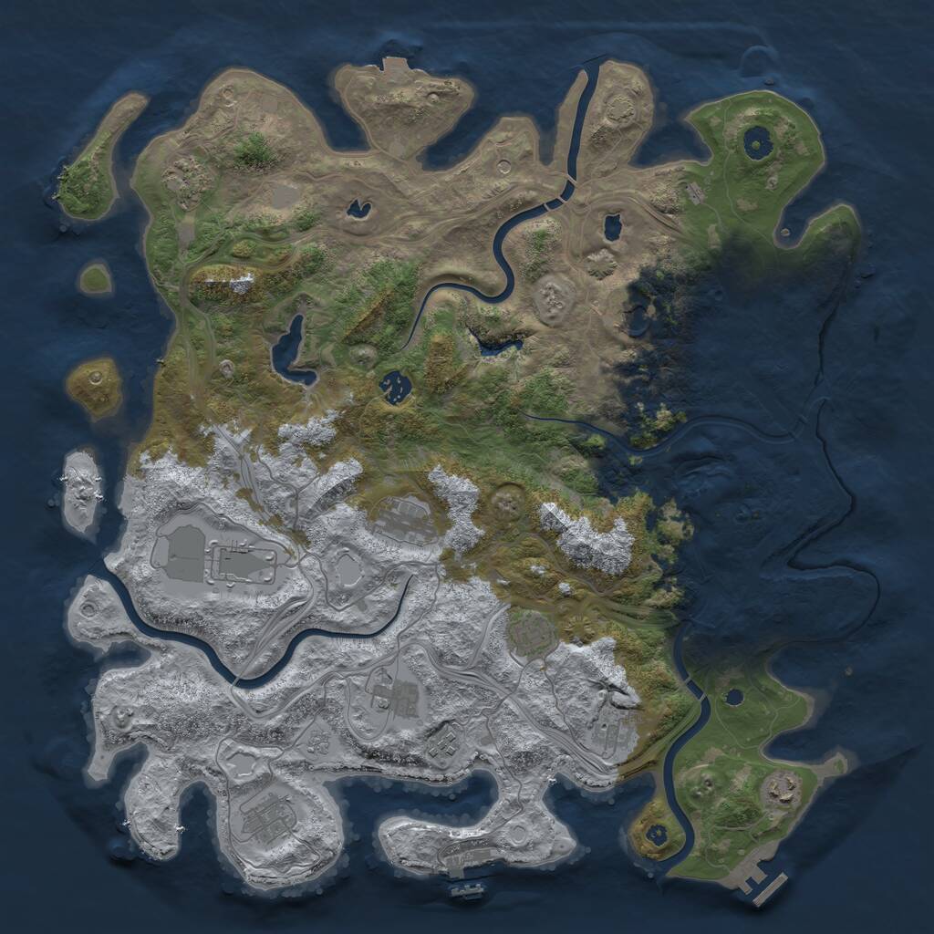 Rust Map: Procedural Map, Size: 4500, Seed: 108488256, 17 Monuments