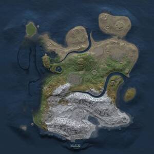 Thumbnail Rust Map: Procedural Map, Size: 2500, Seed: 1644802938, 9 Monuments