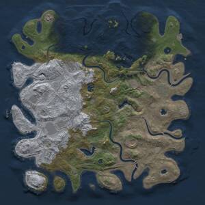 Thumbnail Rust Map: Procedural Map, Size: 4500, Seed: 1212121221, 16 Monuments