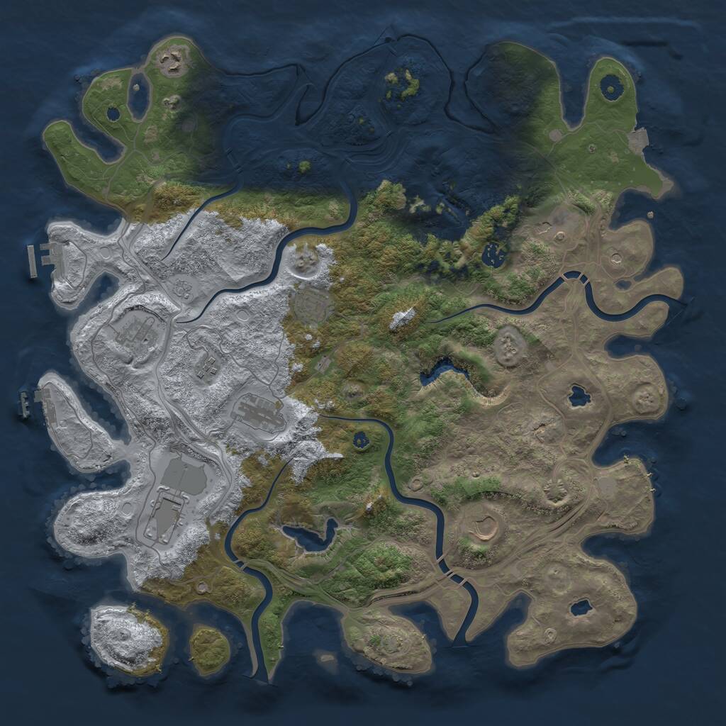 Rust Map: Procedural Map, Size: 4500, Seed: 1212121221, 15 Monuments