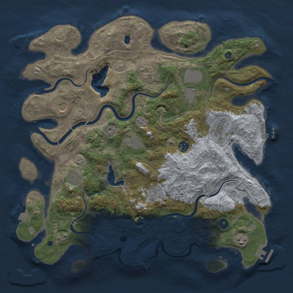 Rust Map: Procedural Map, Size: 4250, Seed: 1643415784, 15 Monuments