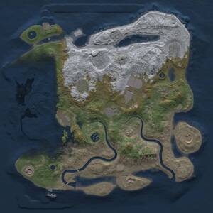 Thumbnail Rust Map: Procedural Map, Size: 3750, Seed: 822215108, 17 Monuments