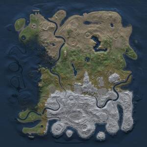 Thumbnail Rust Map: Procedural Map, Size: 4500, Seed: 101738588, 17 Monuments