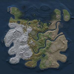 Thumbnail Rust Map: Procedural Map, Size: 3750, Seed: 1271950030, 16 Monuments
