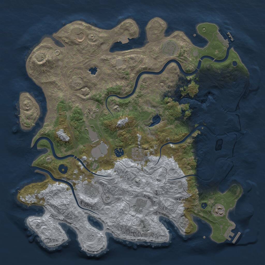 Rust Map: Procedural Map, Size: 4250, Seed: 13604800, 16 Monuments