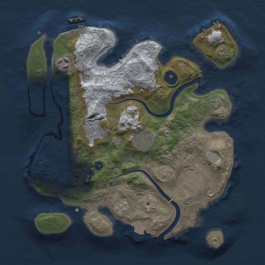 Rust Map: Procedural Map, Size: 3000, Seed: 292831702, 10 Monuments
