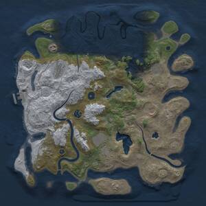 Thumbnail Rust Map: Procedural Map, Size: 4000, Seed: 524810279, 13 Monuments