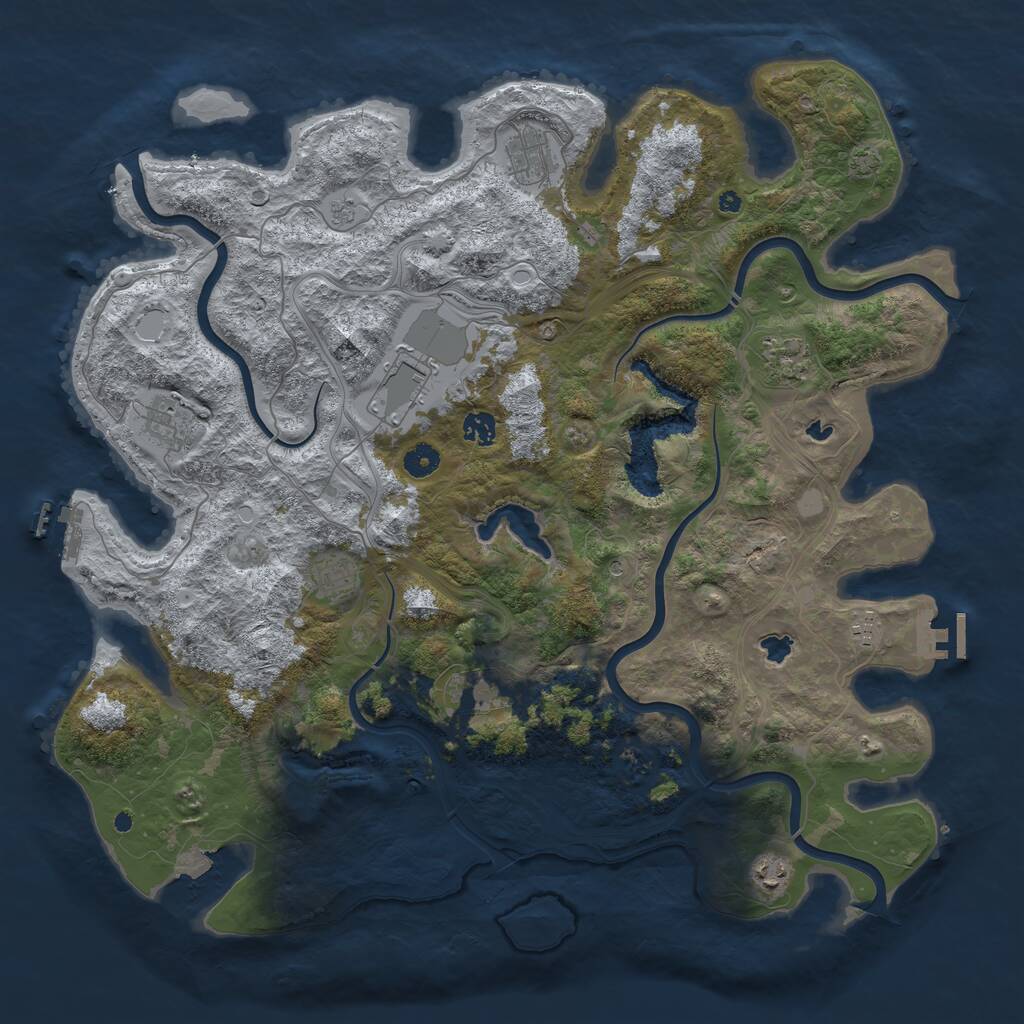 Rust Map: Procedural Map, Size: 4500, Seed: 2023384833, 15 Monuments