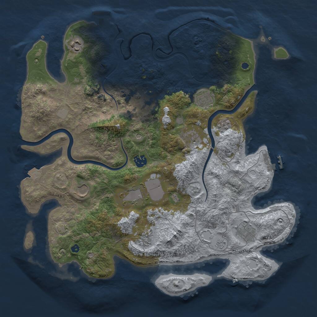 Rust Map: Procedural Map, Size: 3800, Seed: 1685831085, 16 Monuments