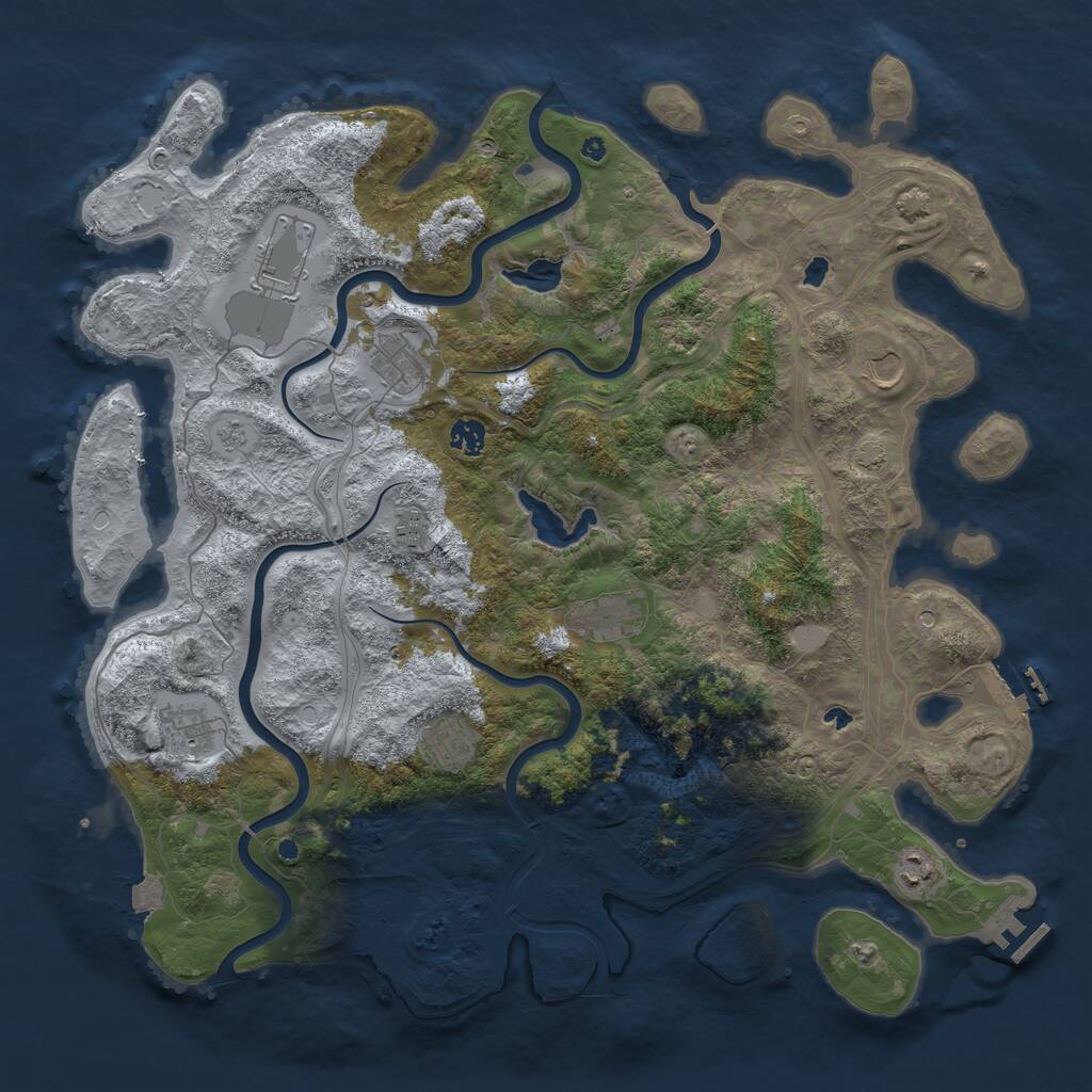 Rust Map: Procedural Map, Size: 4500, Seed: 1942283761, 15 Monuments