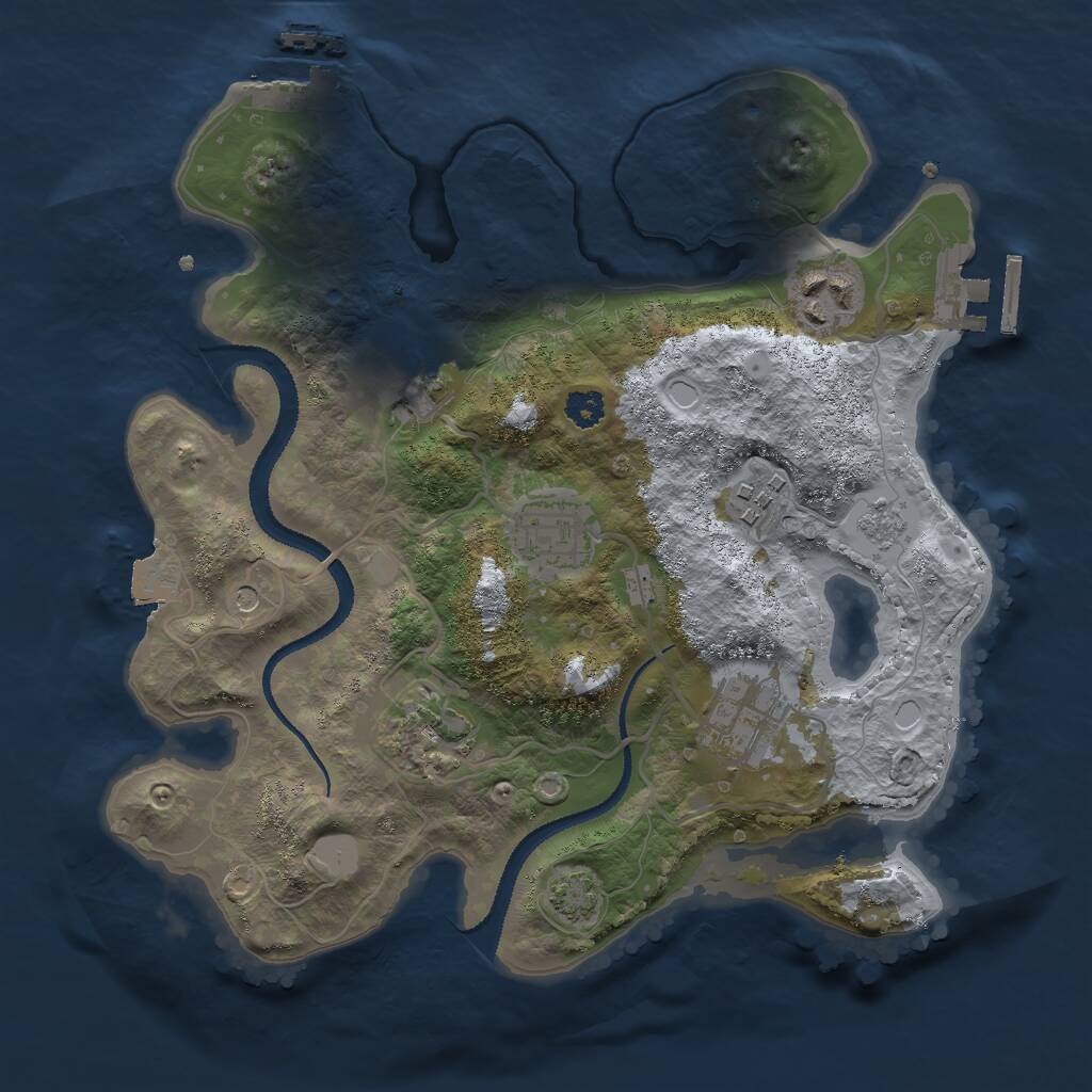 Rust Map: Procedural Map, Size: 2800, Seed: 525652288, 12 Monuments