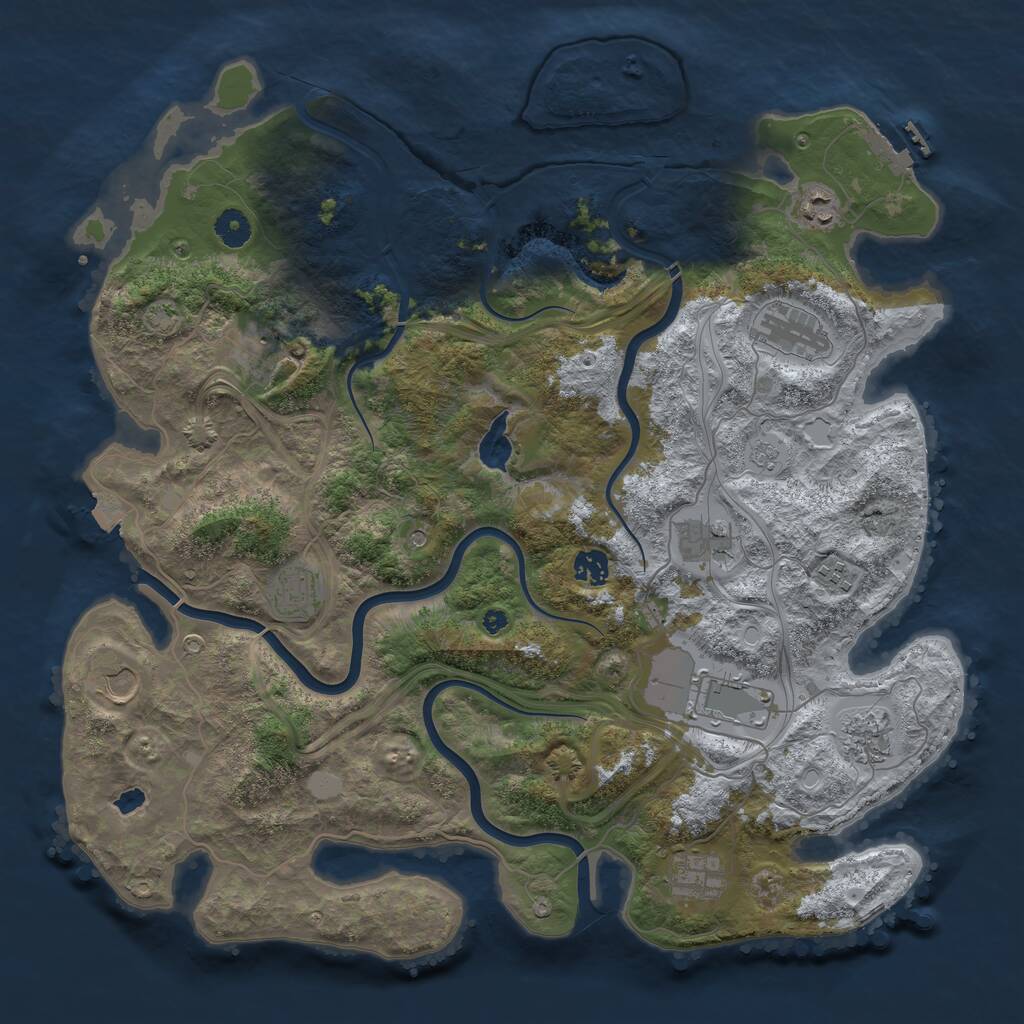 Rust Map: Procedural Map, Size: 4250, Seed: 285904843, 16 Monuments