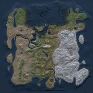 Thumbnail Rust Map: Procedural Map, Size: 4500, Seed: 1042415762, 16 Monuments