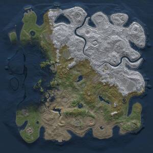 Thumbnail Rust Map: Procedural Map, Size: 4500, Seed: 493464965, 17 Monuments