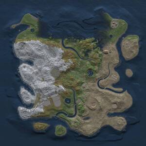 Thumbnail Rust Map: Procedural Map, Size: 3650, Seed: 555422140, 14 Monuments