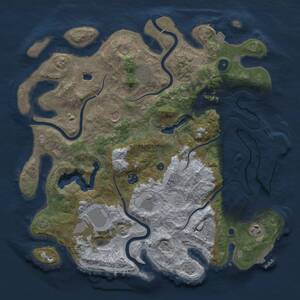 Thumbnail Rust Map: Procedural Map, Size: 4096, Seed: 690979566, 14 Monuments