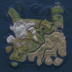 Thumbnail Rust Map: Procedural Map, Size: 3500, Seed: 60812244, 13 Monuments