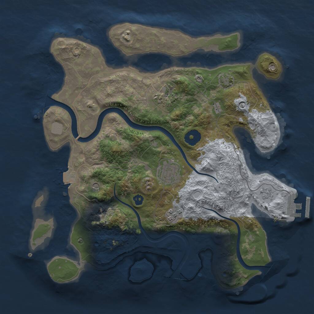 Rust Map: Procedural Map, Size: 3000, Seed: 1319765852, 8 Monuments