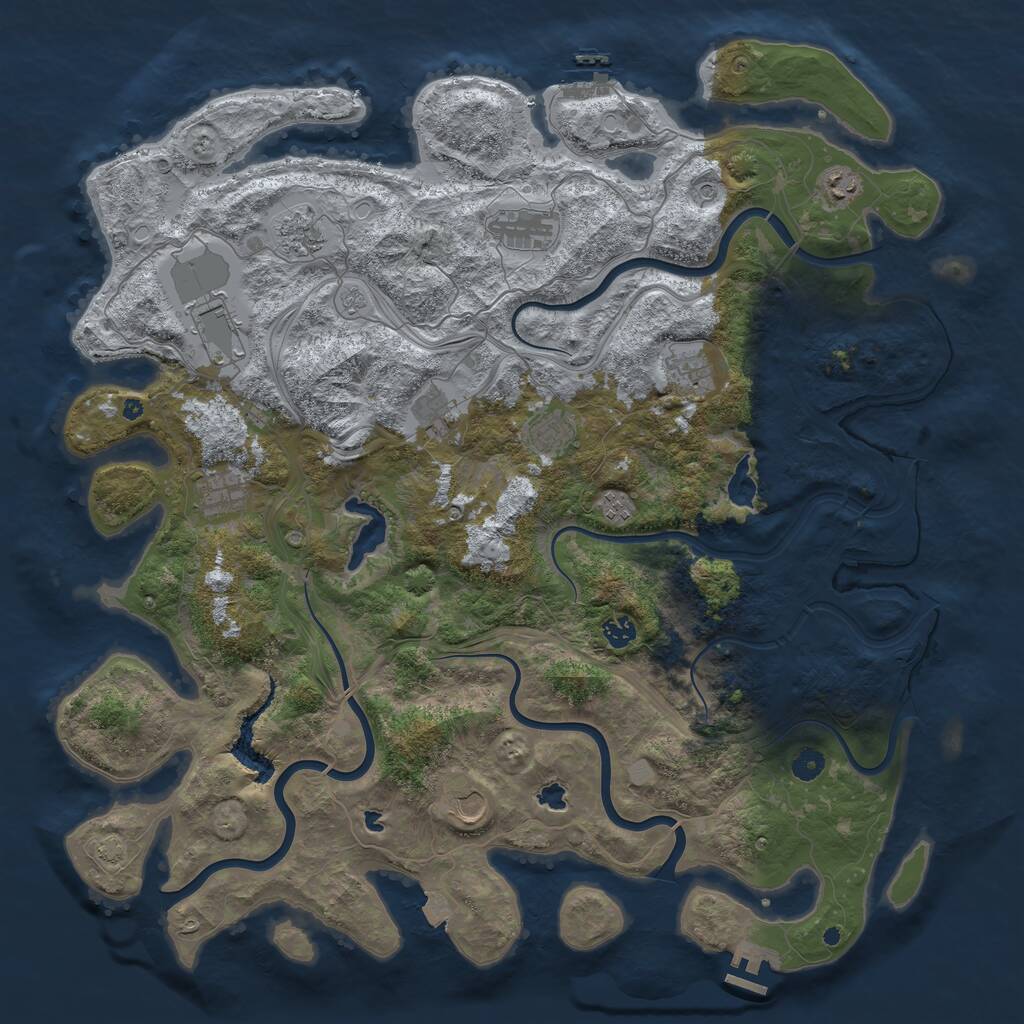Rust Map: Procedural Map, Size: 4800, Seed: 1292210693, 17 Monuments