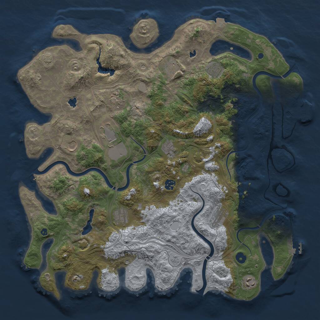Rust Map: Procedural Map, Size: 4500, Seed: 12495057, 17 Monuments