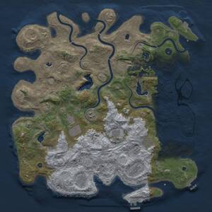 Thumbnail Rust Map: Procedural Map, Size: 4500, Seed: 460155363, 17 Monuments