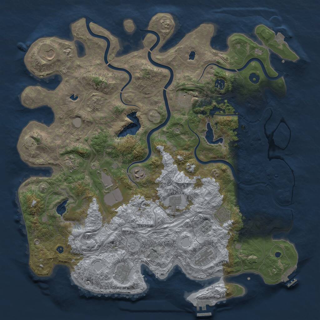 Rust Map: Procedural Map, Size: 4500, Seed: 460155363, 17 Monuments