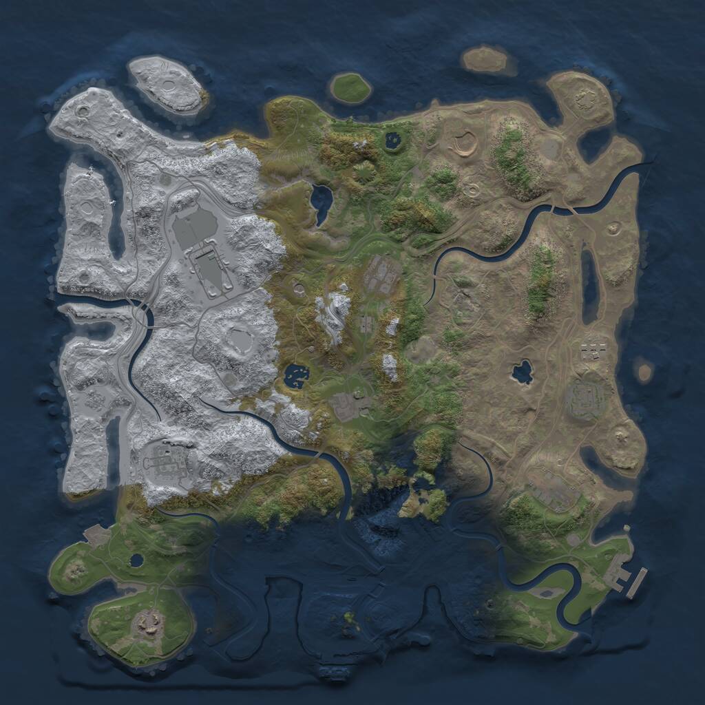 Rust Map: Procedural Map, Size: 4250, Seed: 486328296, 16 Monuments