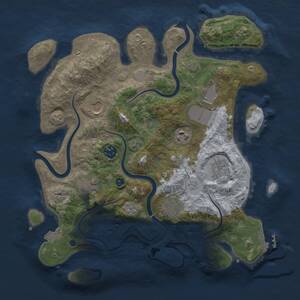 Thumbnail Rust Map: Procedural Map, Size: 3500, Seed: 1954564006, 13 Monuments