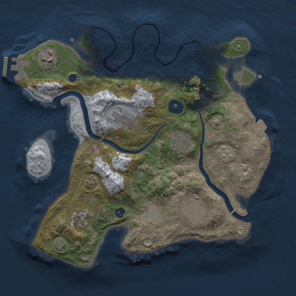 Rust Map: Procedural Map, Size: 3000, Seed: 1805159494, 9 Monuments