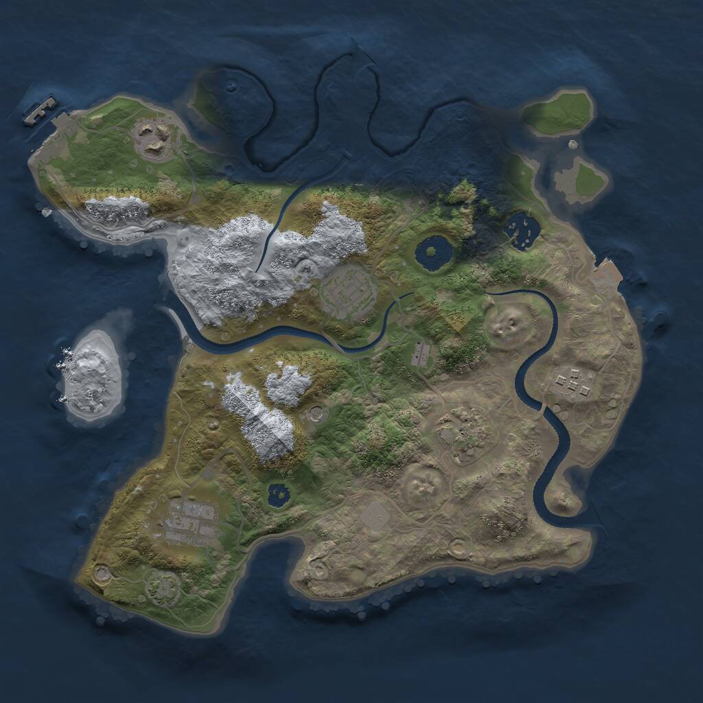 Rust Map: Procedural Map, Size: 3000, Seed: 1805159494, 10 Monuments